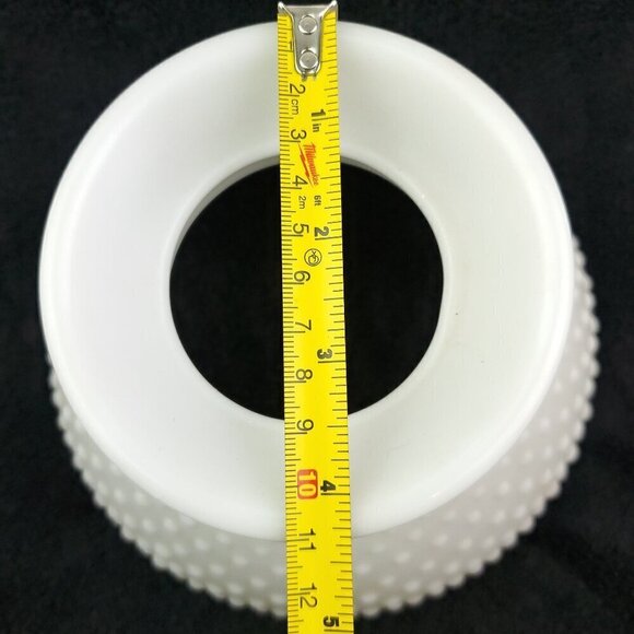 Milk Glass Hobnail Hurricane Lamp Shade 8" Fitter Vintage Estate - Picture 7 of 12
